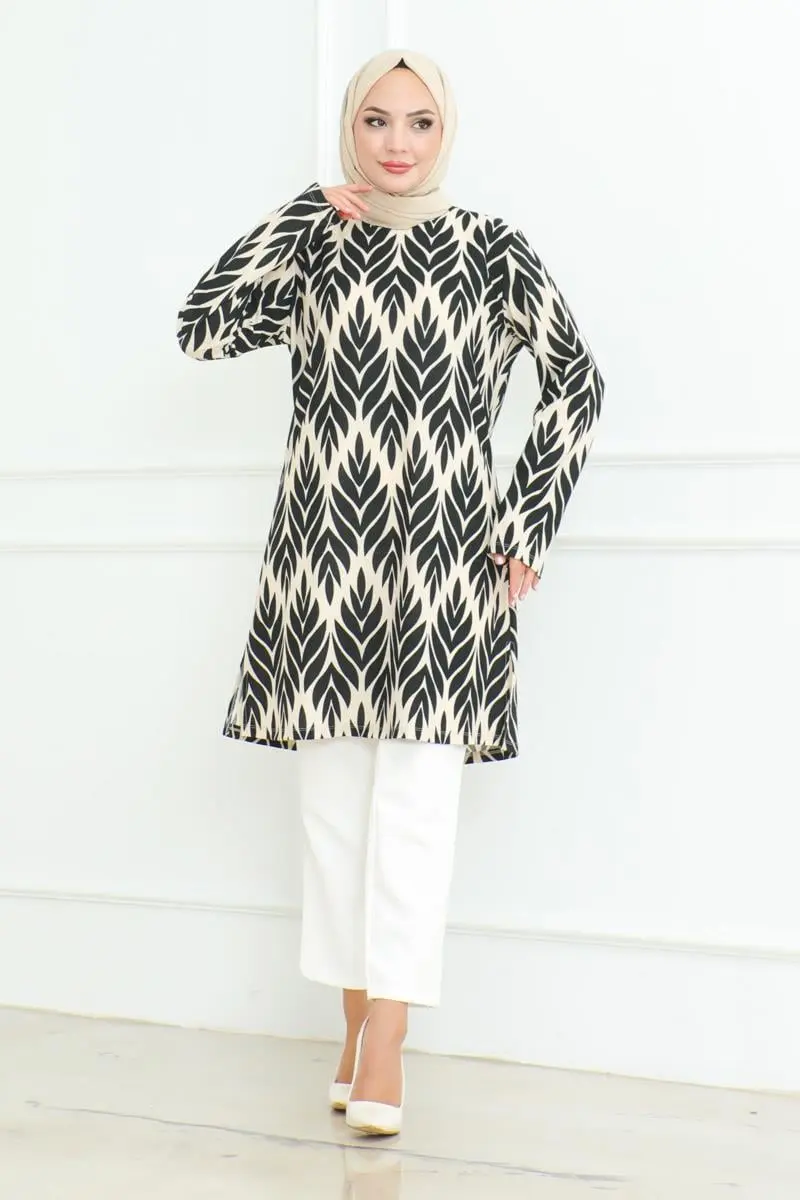 Yandan Yırtmaçlı Krep Tunik-detail