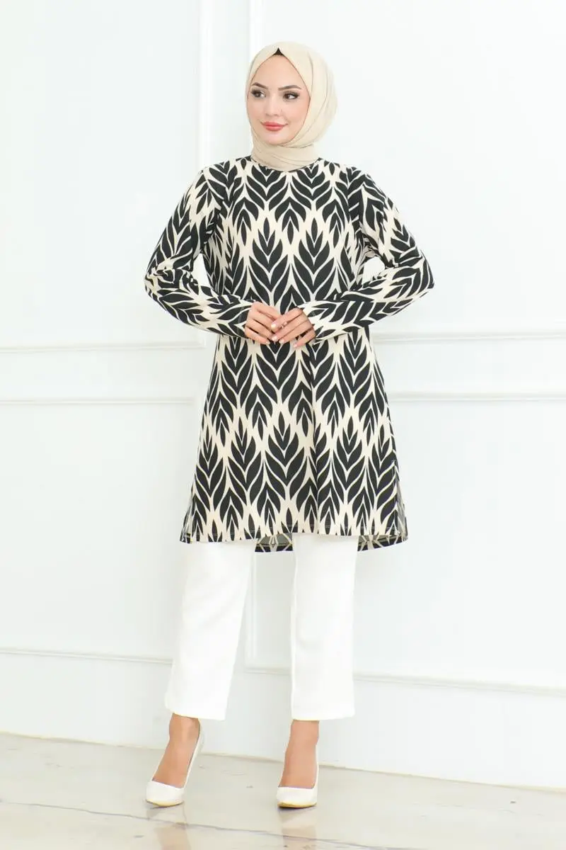 Yandan Yırtmaçlı Krep Tunik-detail