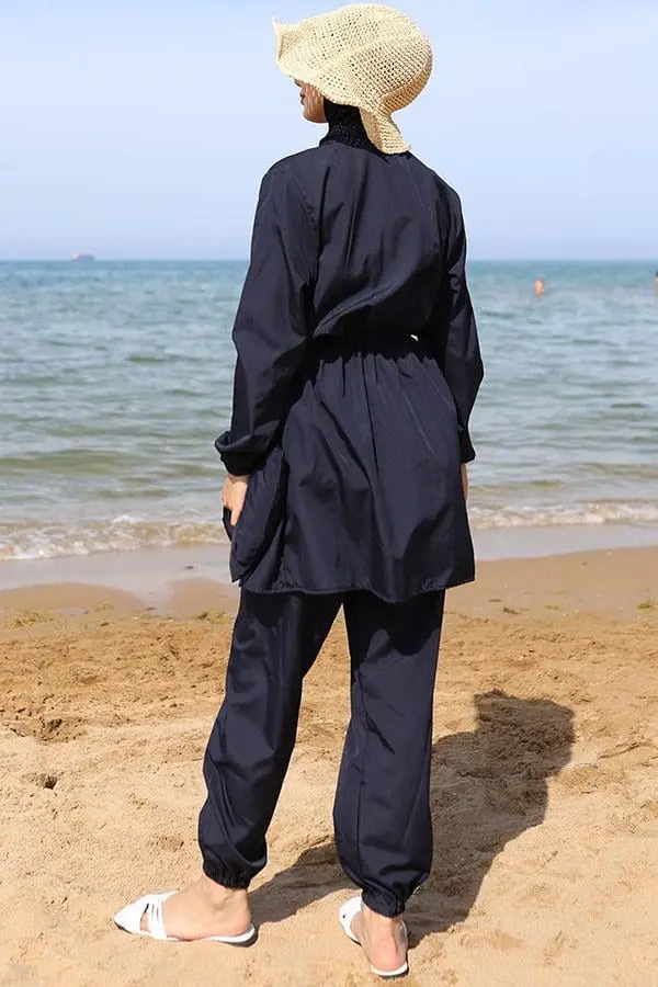 Yanları Lastikli Çantalı Tesettür Mayo-detail