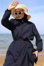 Yanları Lastikli Çantalı Tesettür Mayo