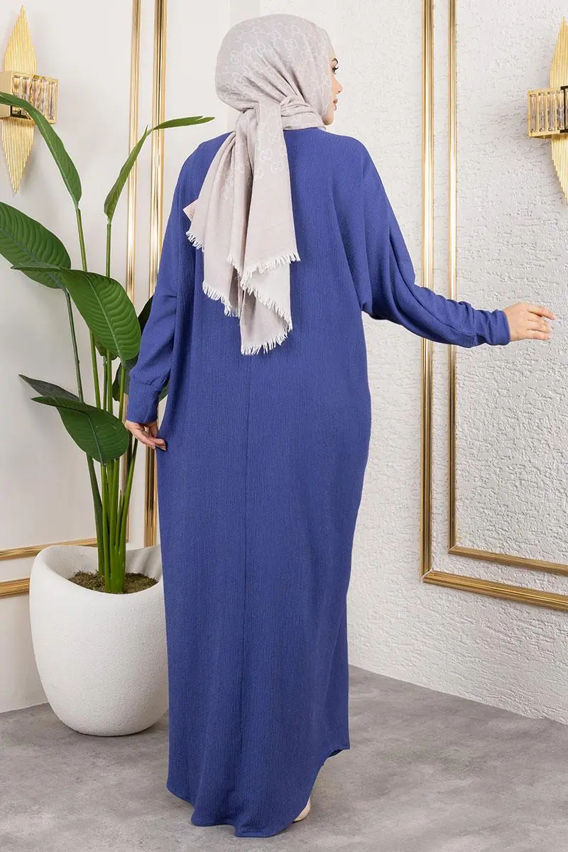 Yarasa Kollu Bürümcük Elbise-detail