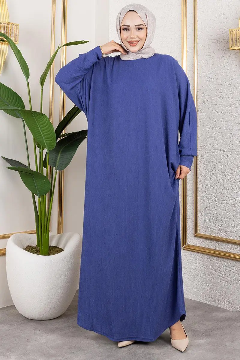 Yarasa Kollu Bürümcük Elbise