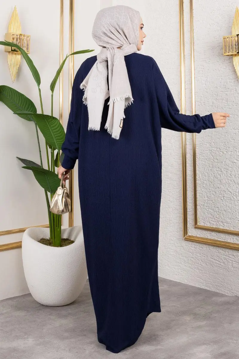 Yarasa Kollu Bürümcük Elbise-detail