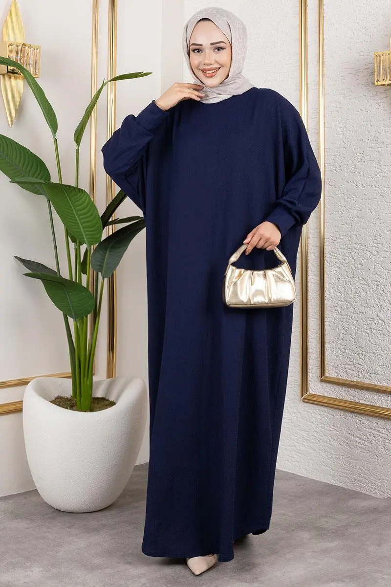 Yarasa Kollu Bürümcük Elbise