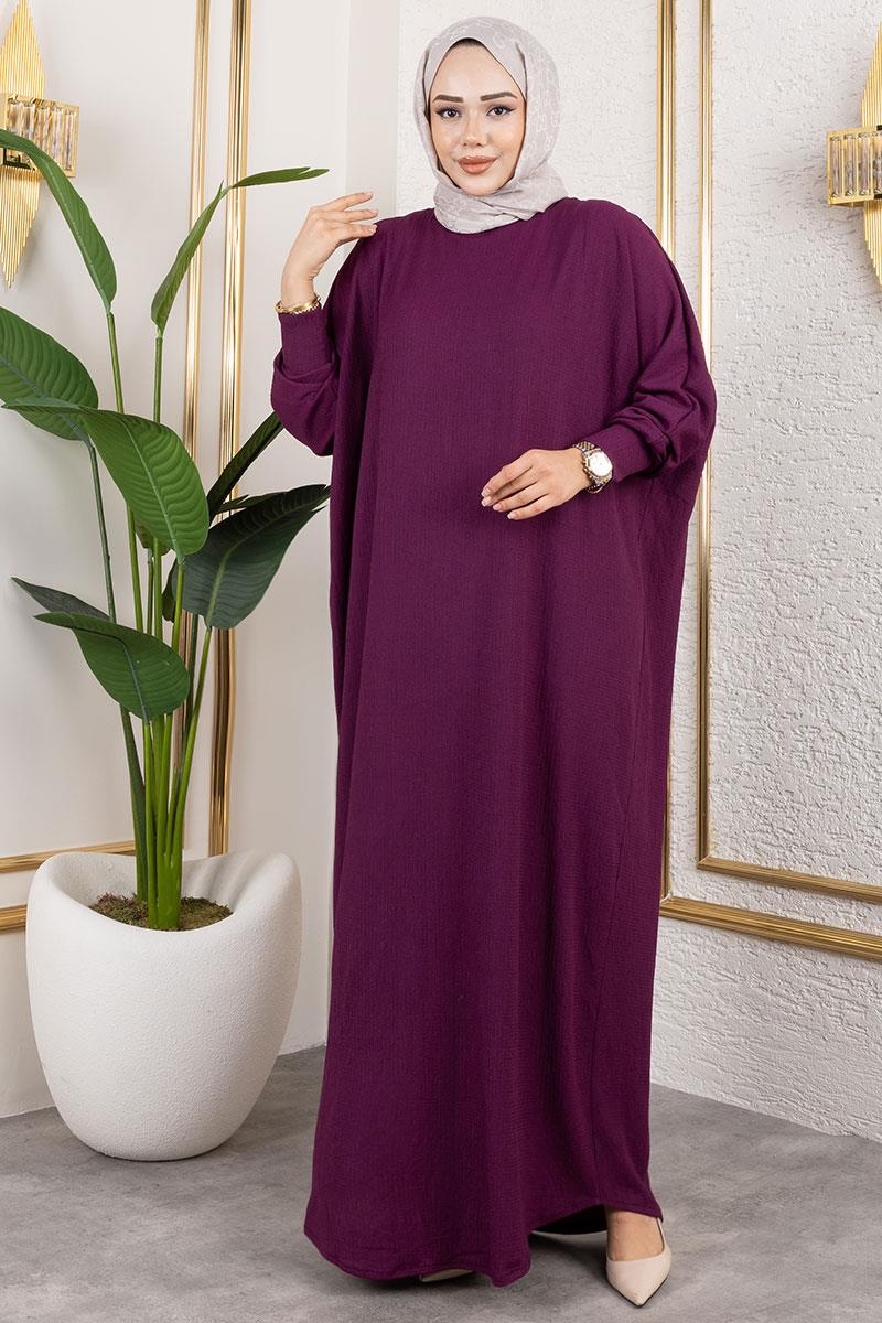 Yarasa Kollu Bürümcük Elbise