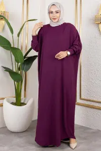 Yarasa Kollu Bürümcük Elbise