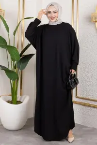 Yarasa Kollu Bürümcük Elbise