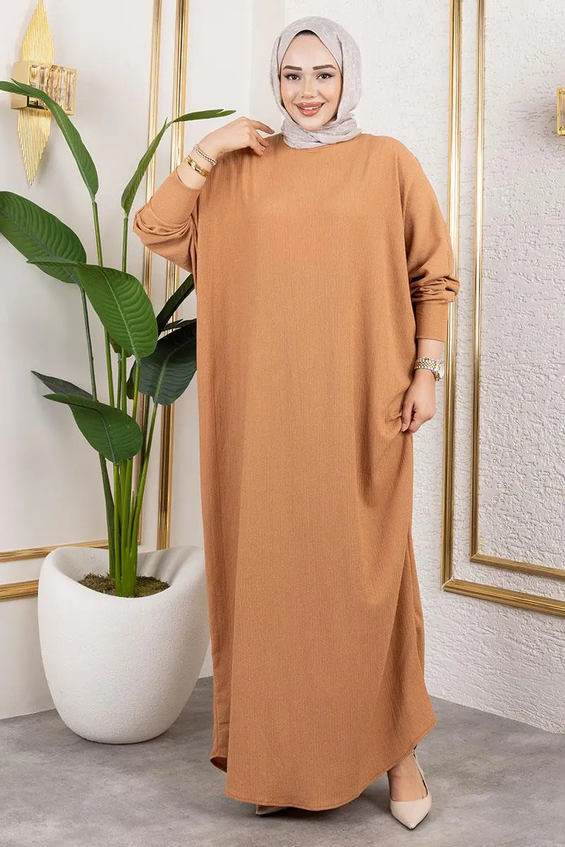 Yarasa Kollu Bürümcük Elbise-detail