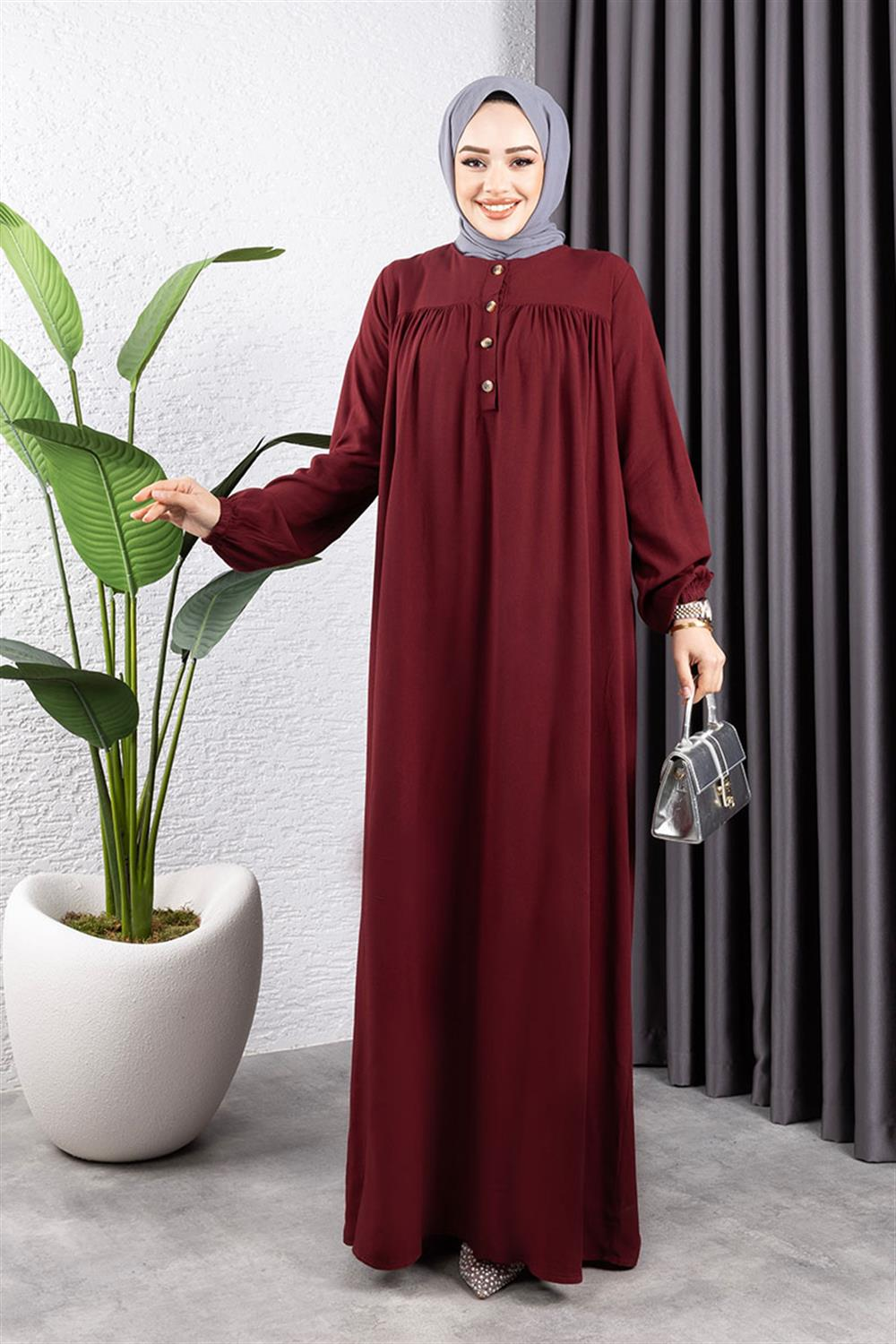 Half Buttoned Viscose Dress