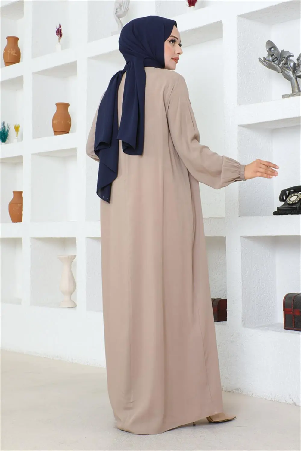 Yarım Düğmeli Viskon Elbise-detail