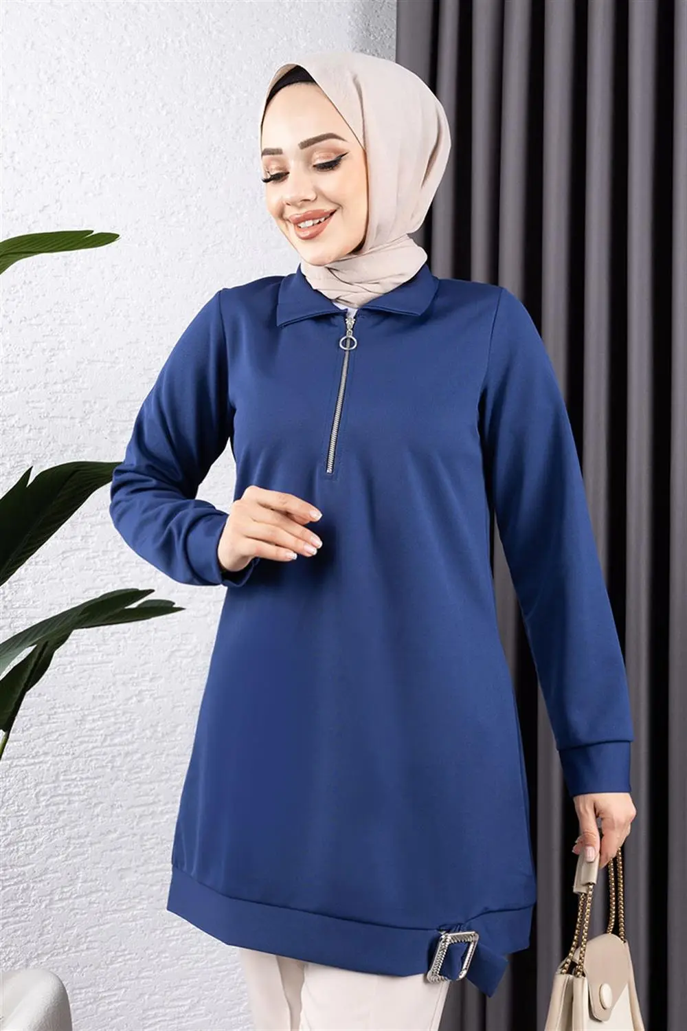 Yarım Fermuarlı Spor Tunik-detail