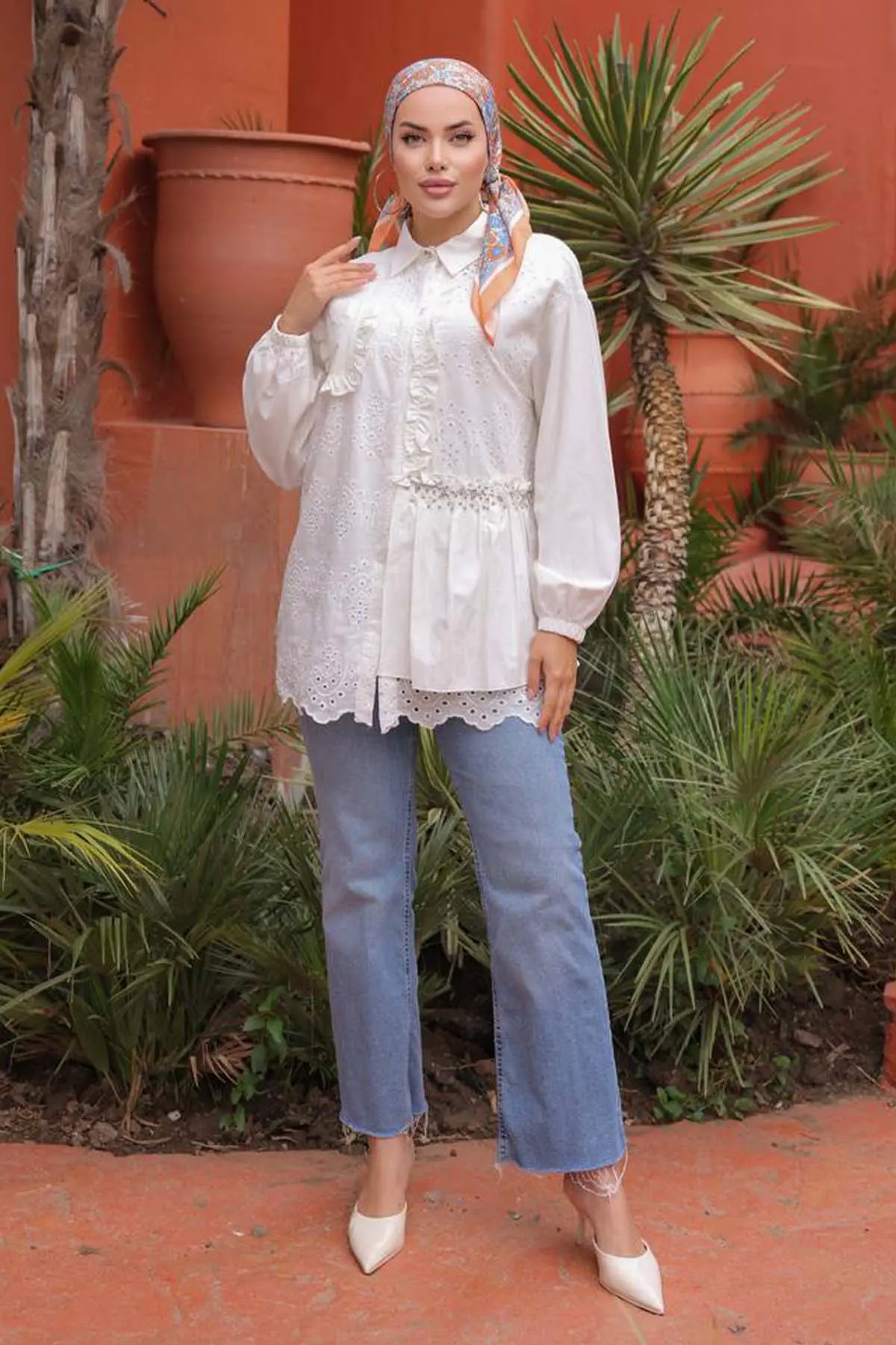 Half Stone Embroidered Shirt-detail