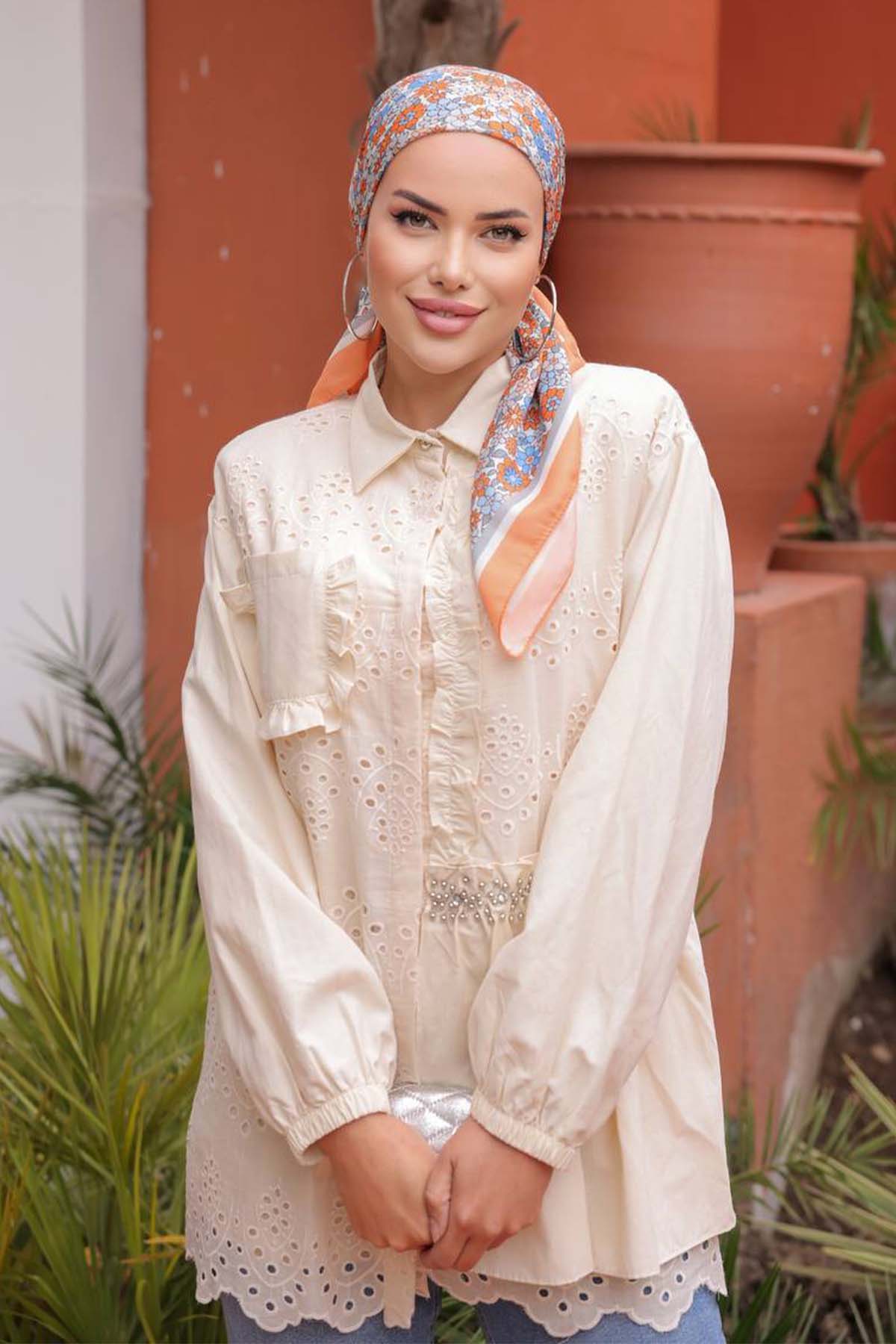 Half Stone Embroidered Shirt