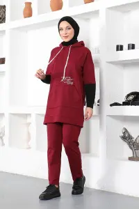 Text Printed Sports Suit