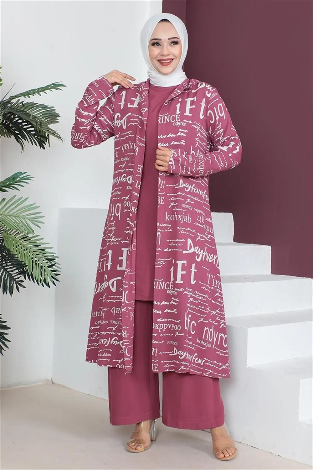 Yazılı 3 Lü Tesettür Takım-detail
