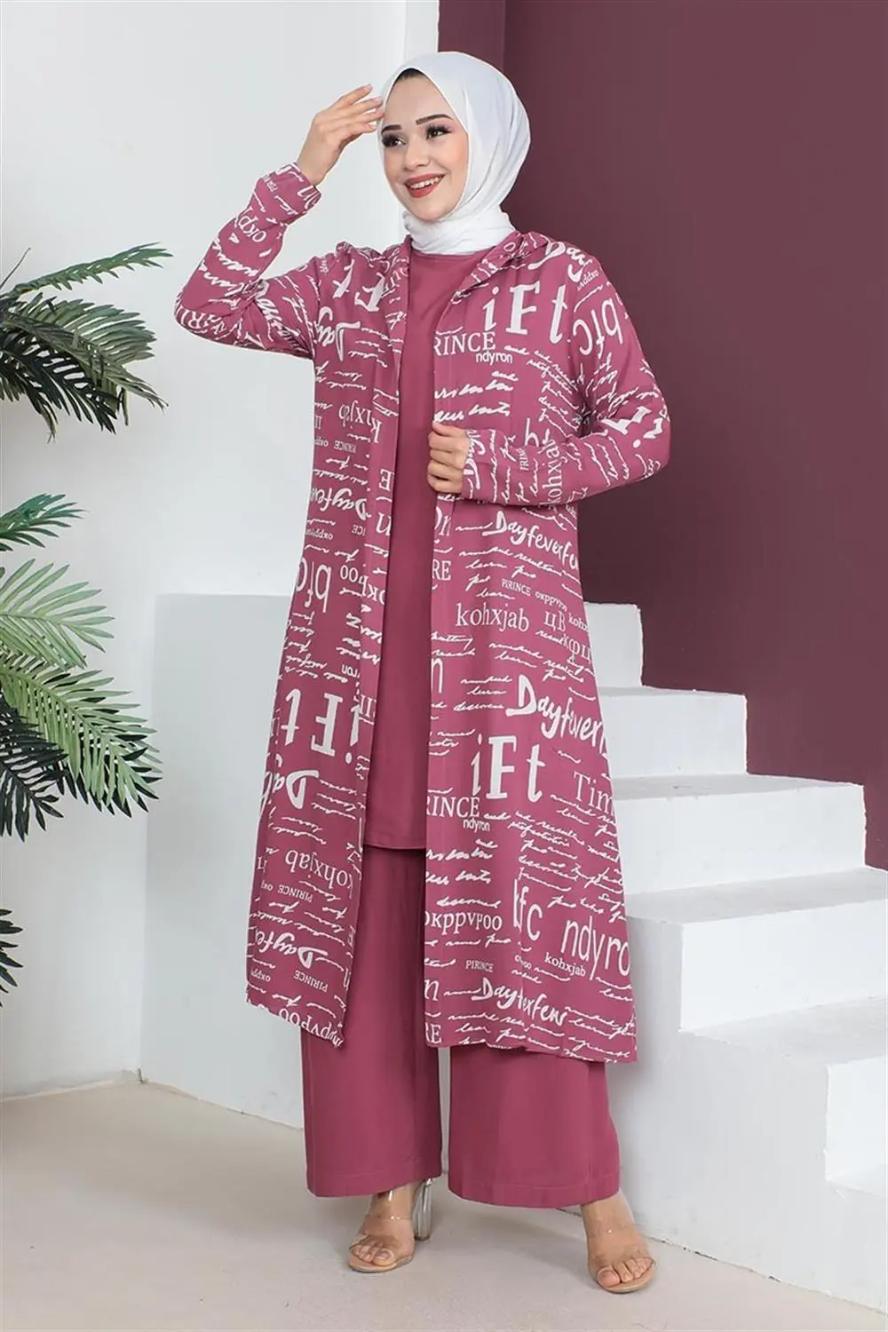 Yazılı 3 Lü Tesettür Takım-detail