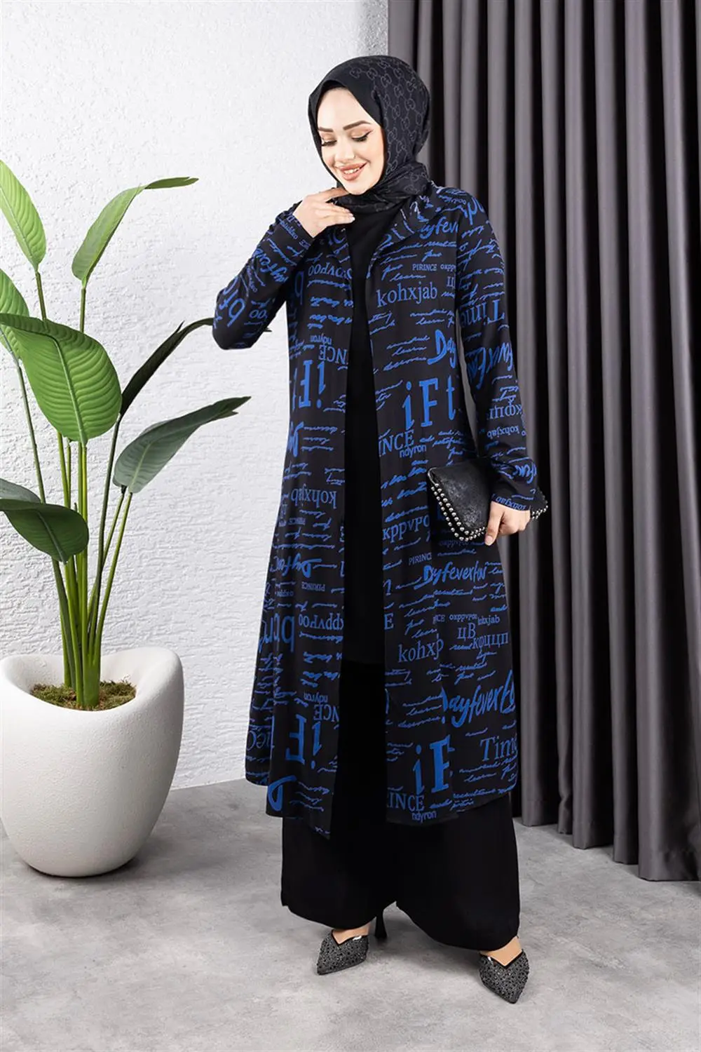 Yazılı 3 Lü Tesettür Takım-detail
