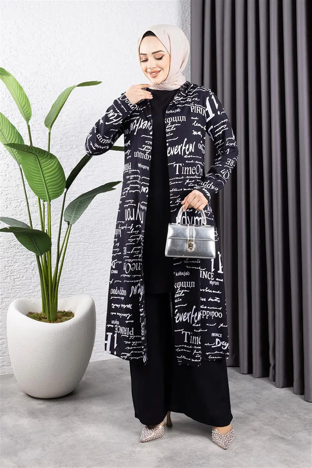 Yazılı 3 Lü Tesettür Takım-detail