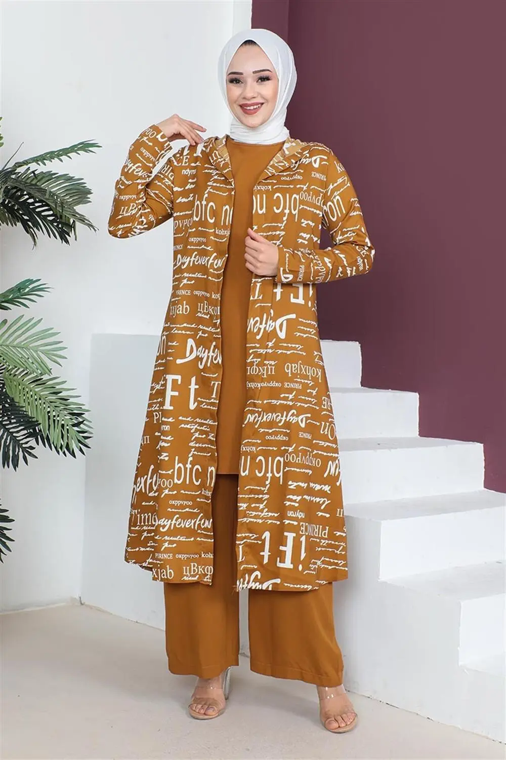 Yazılı 3 Lü Tesettür Takım-detail