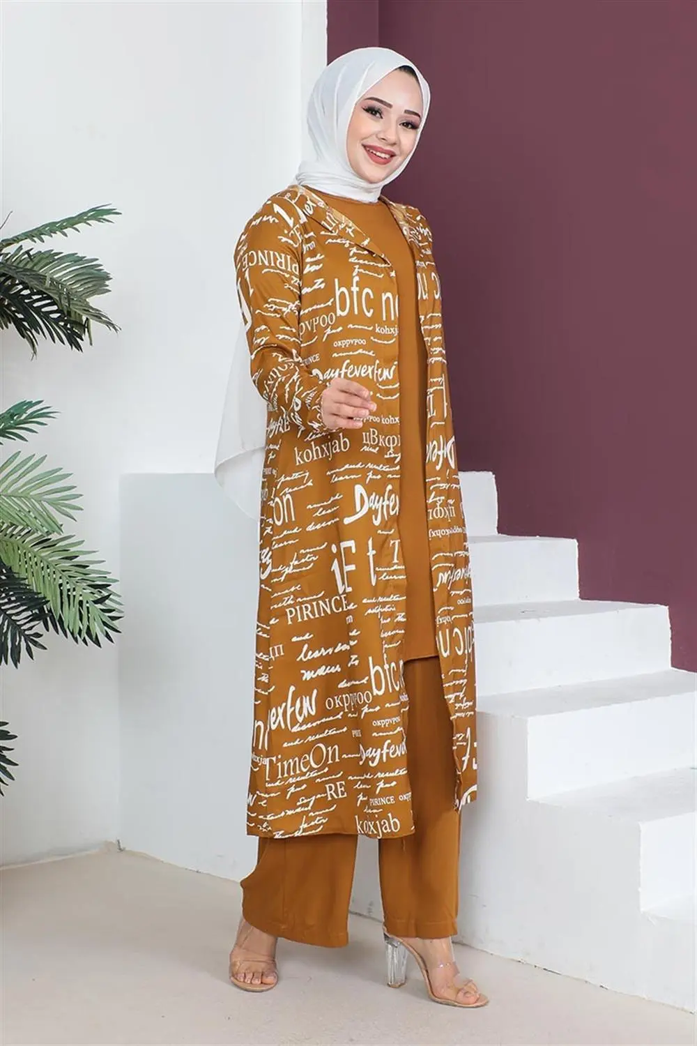 Yazılı 3 Lü Tesettür Takım-detail
