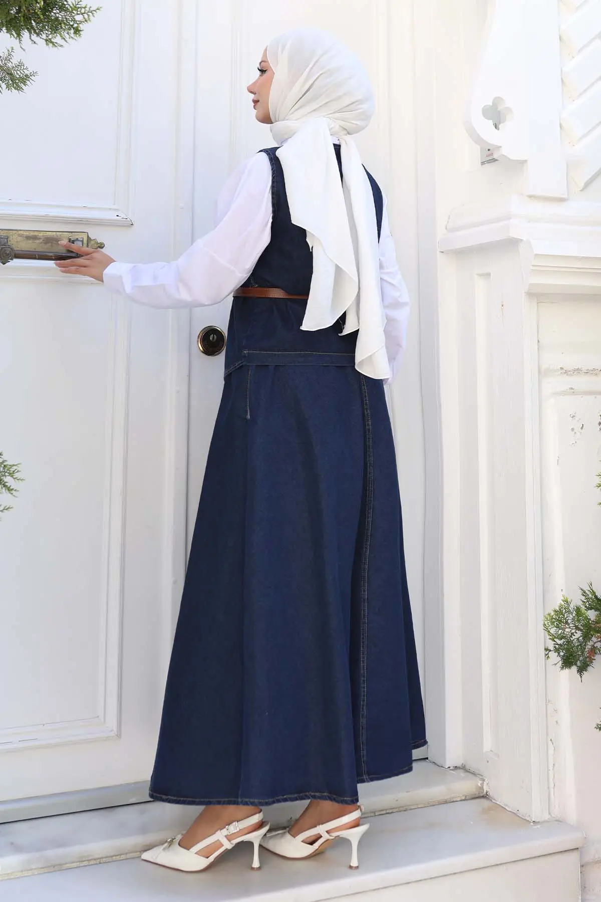 Vest Skirt Two Piece Denim Suit-detail