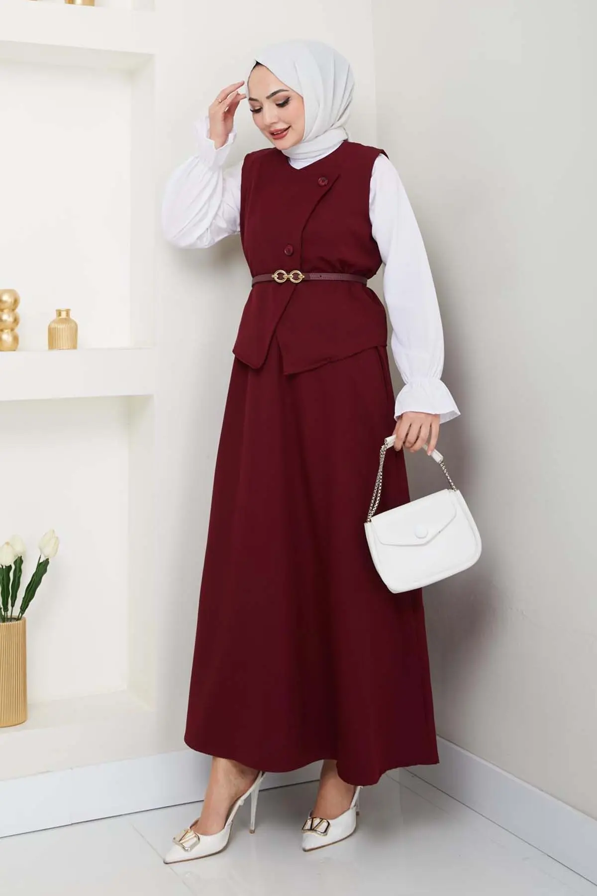 Vest Skirt Suit-detail