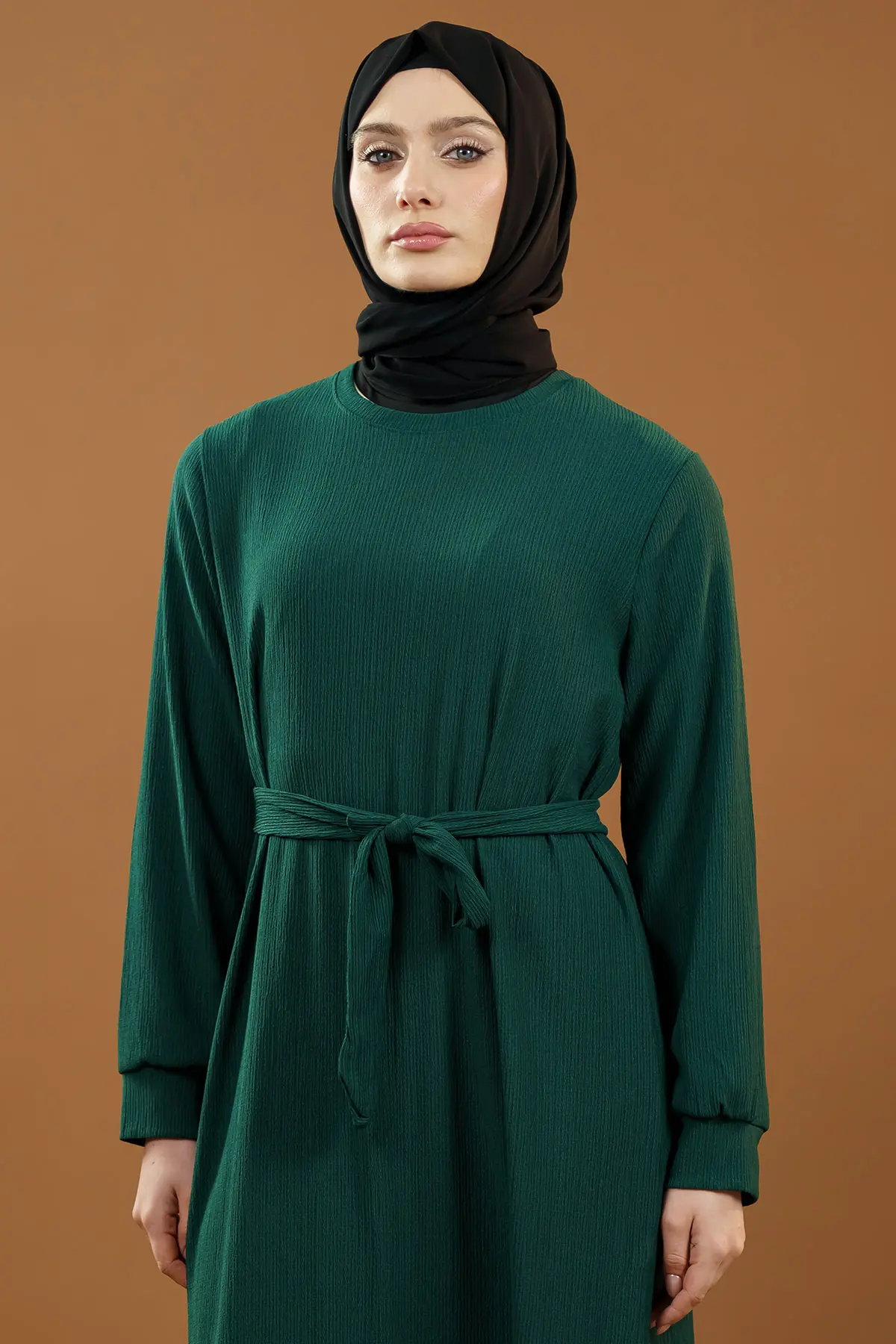 Yeni Sezon Bürümcük Haki Elbise-detail