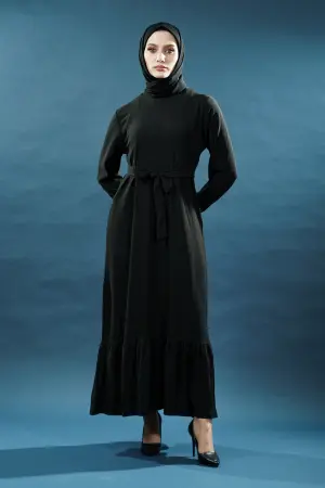 Yeni Sezon Bürümcük Siyah Elbise