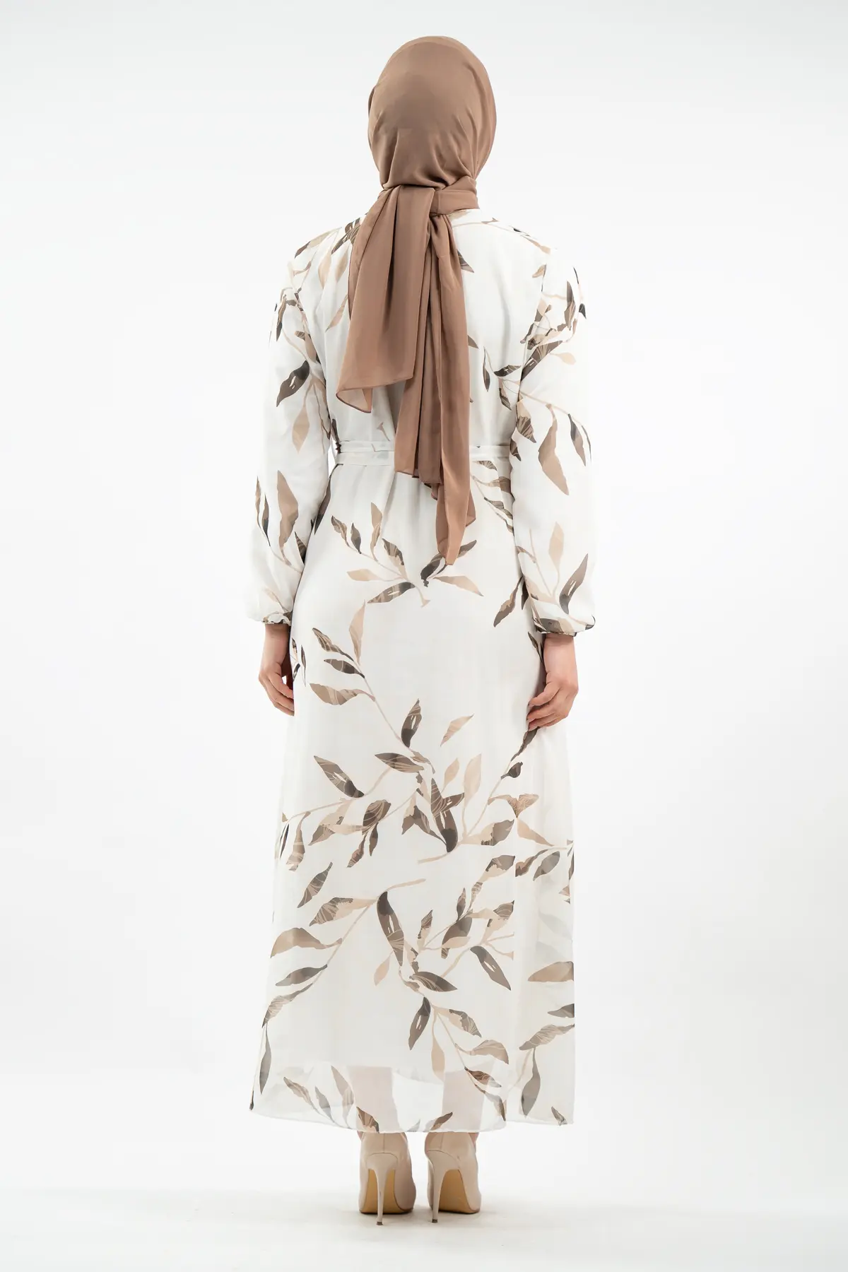 Yeni Sezon Çiçek Desenli Tesettür Elbise-detail