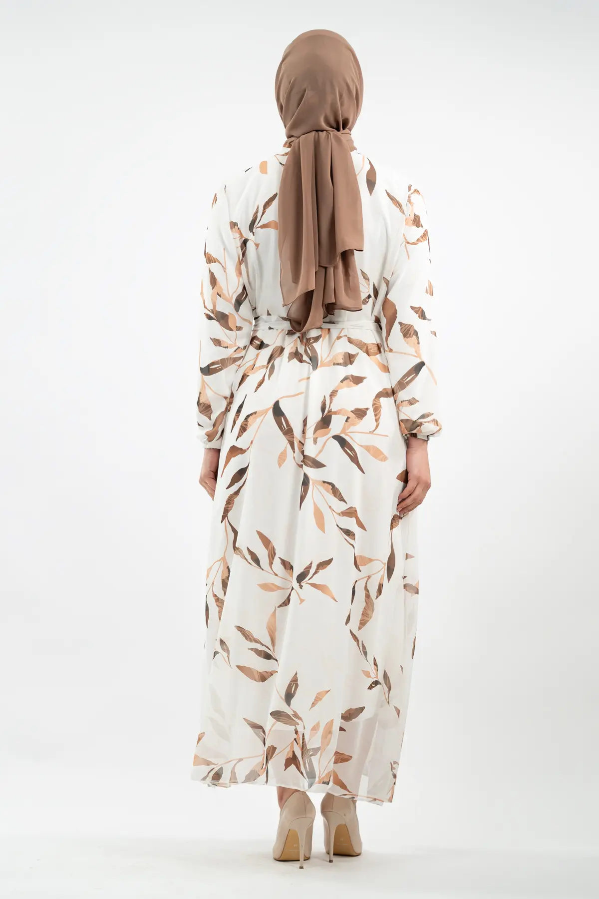 Yeni Sezon Çiçek Desenli Tesettür Elbise-detail