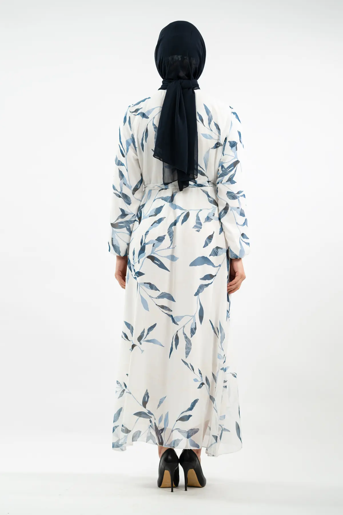 Yeni Sezon Çiçek Desenli Tesettür Elbise-detail