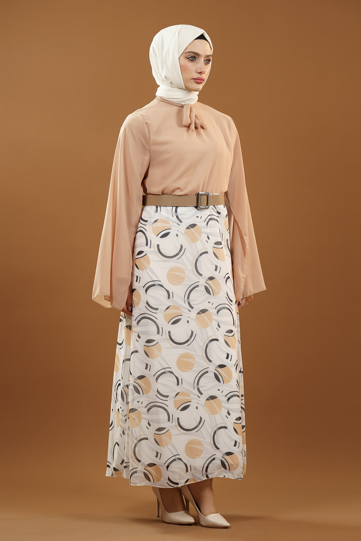 New Season Skirt Patterned Hijab Dress