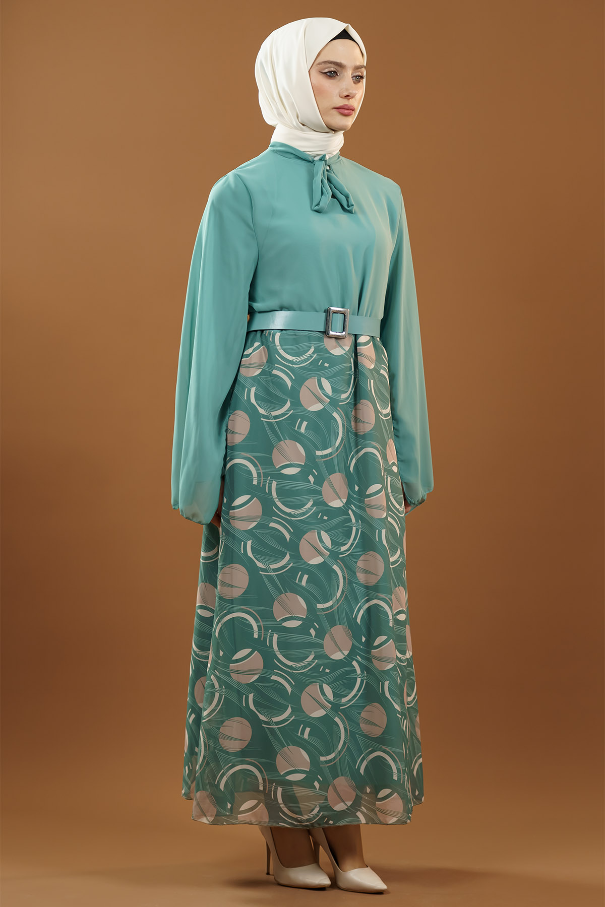 New Season Skirt Patterned Hijab Dress