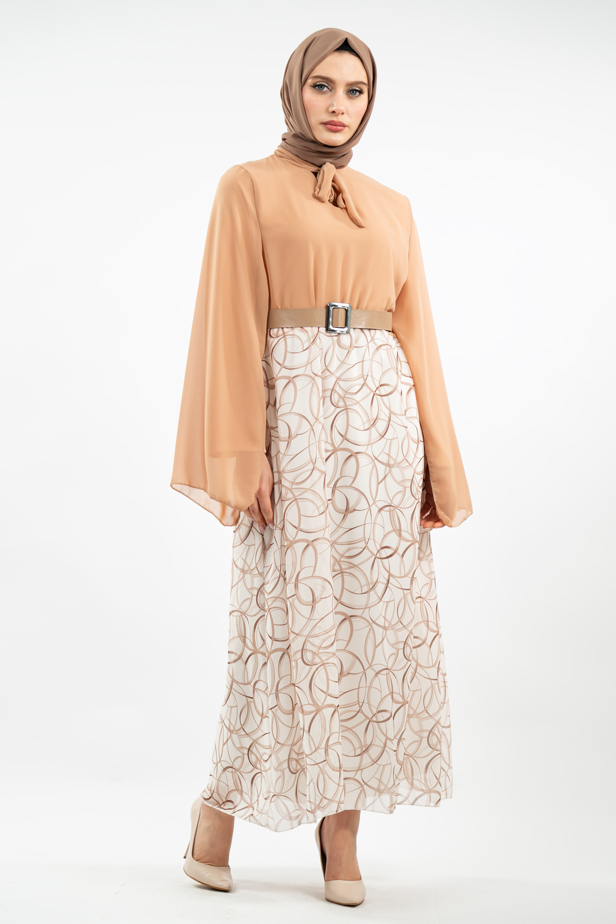 New Season Skirt Patterned Hijab Dress