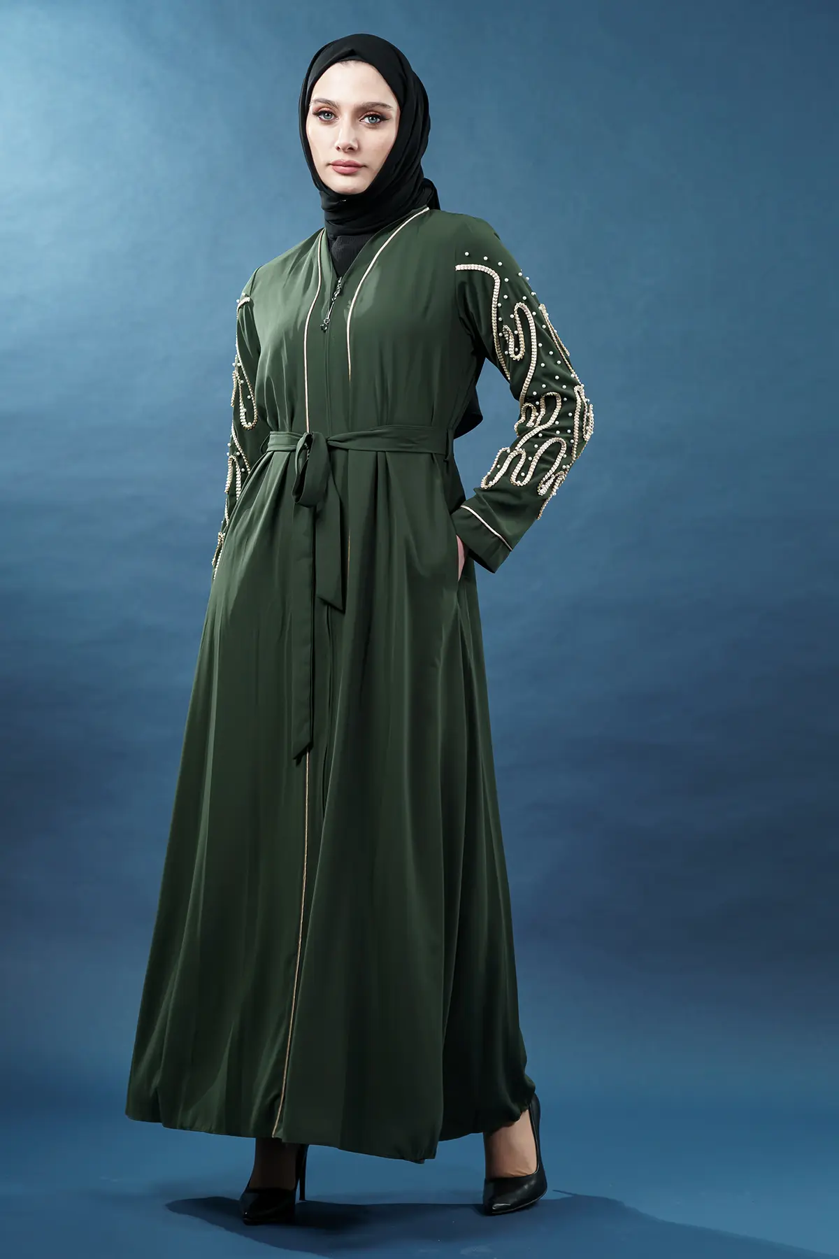 New Season Special Design Pearled Abaya-detail
