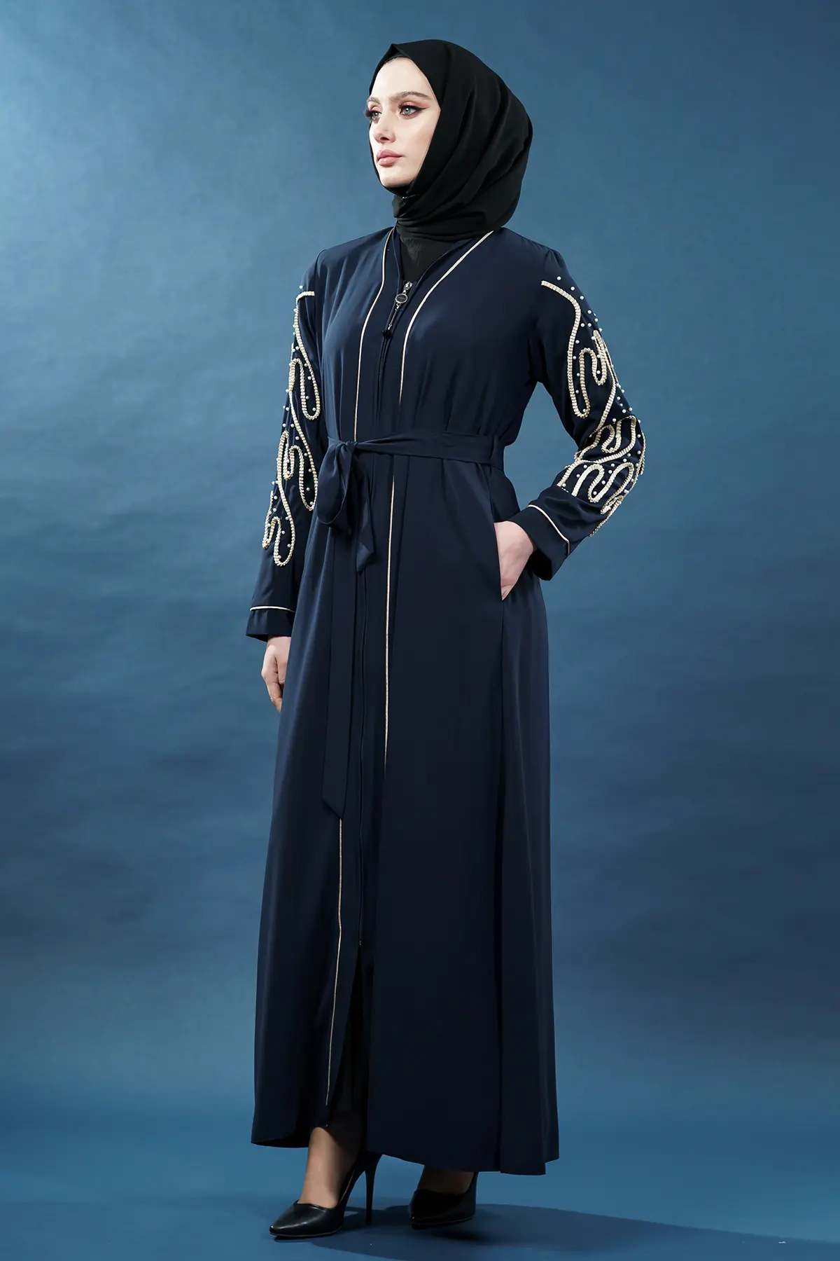 New Season Special Design Pearled Abaya-detail
