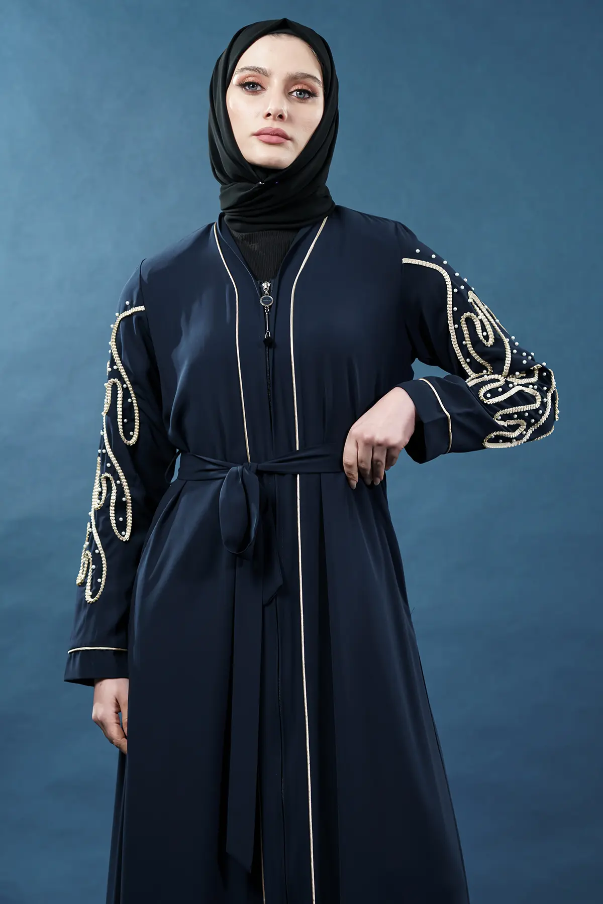 New Season Special Design Pearled Abaya-detail
