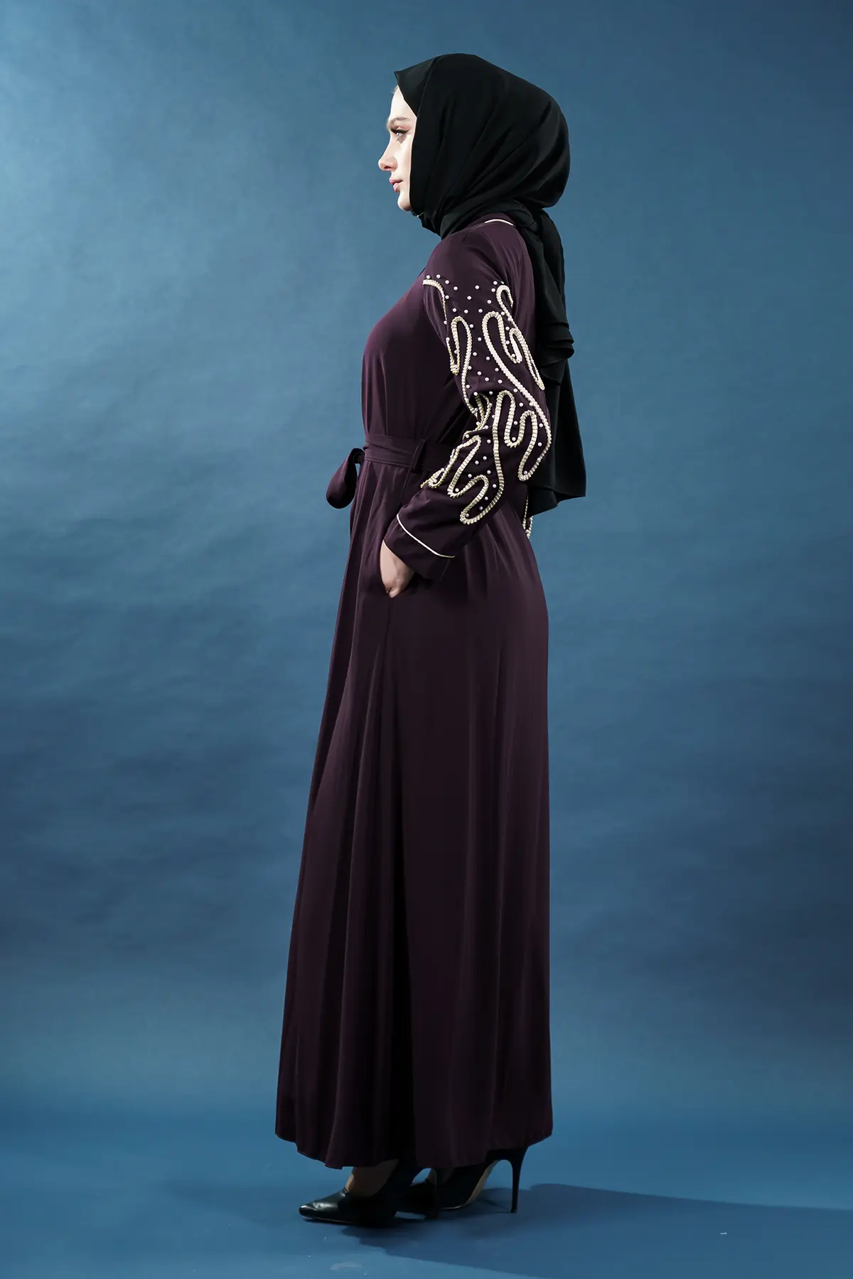 New Season Special Design Pearled Abaya-detail