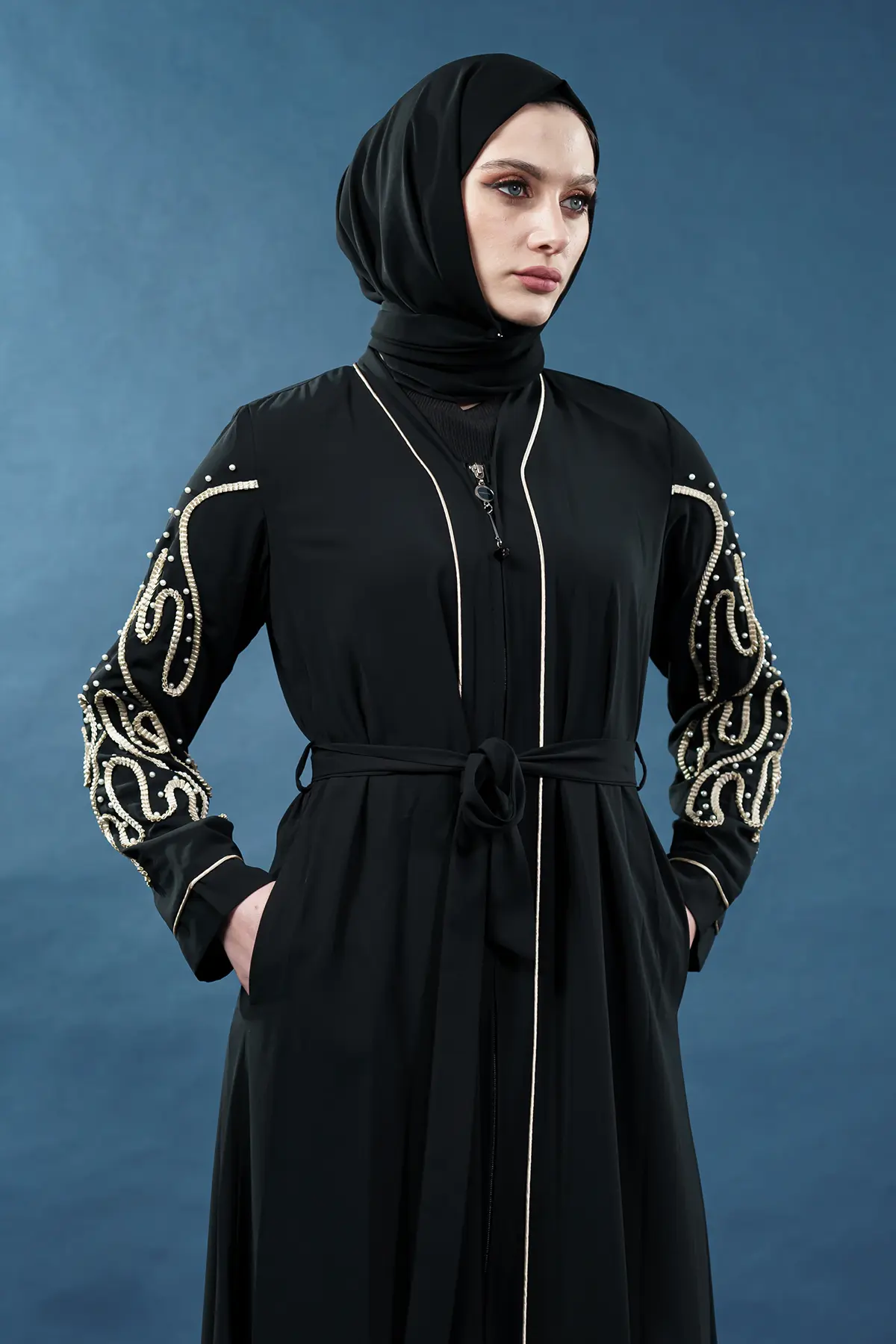 New Season Special Design Pearled Abaya-detail