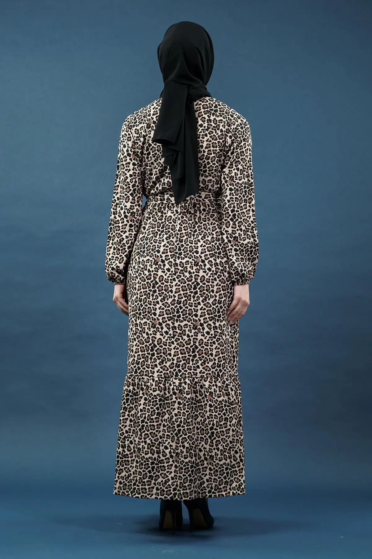 Yeni Sezon Leopar Desenli Elbise-detail