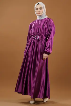 Yeni Sezon Saten Tesettür Elbise