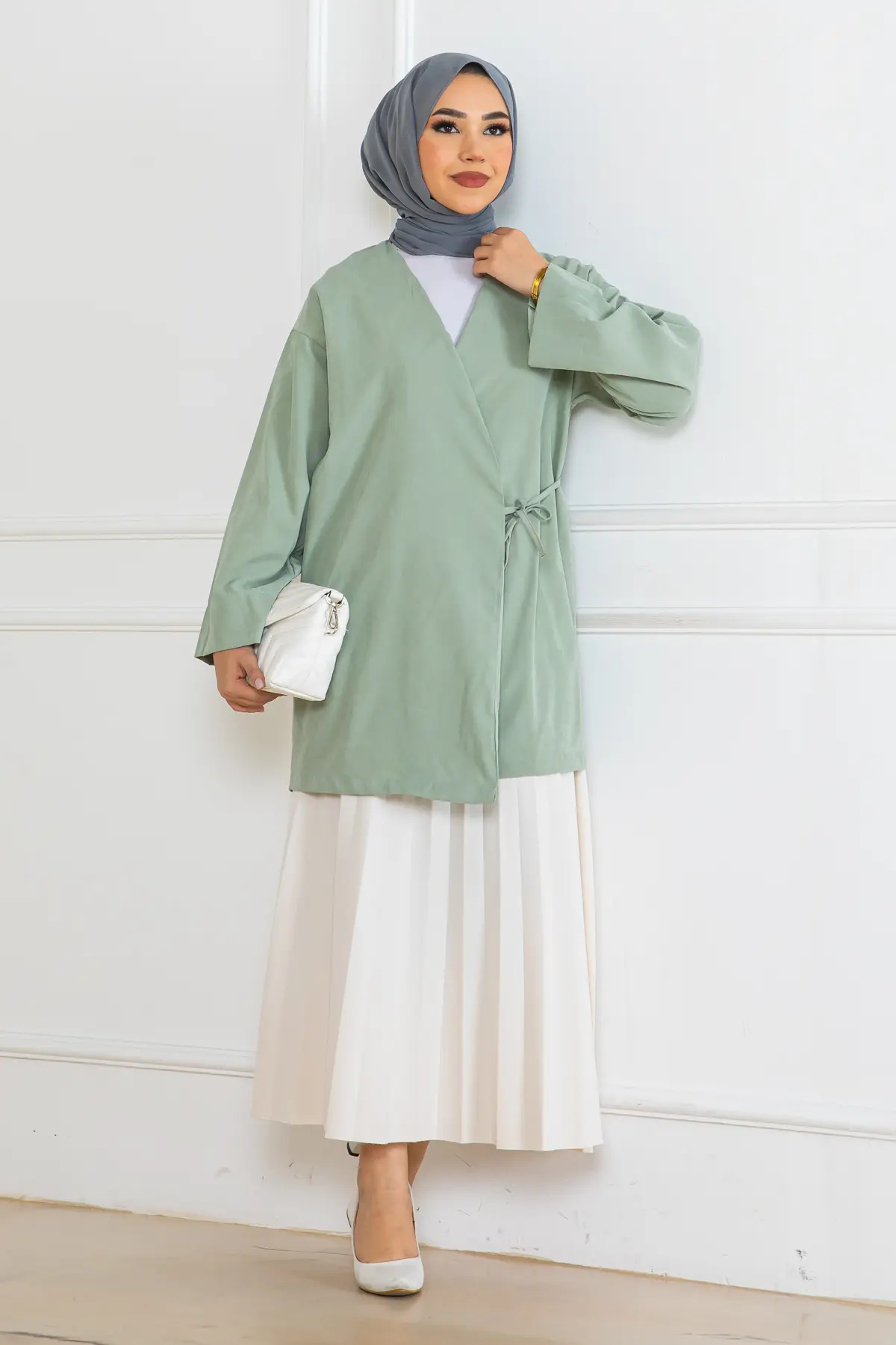 Yeni Sezon Yandan Bağlamalı Kimono-detail