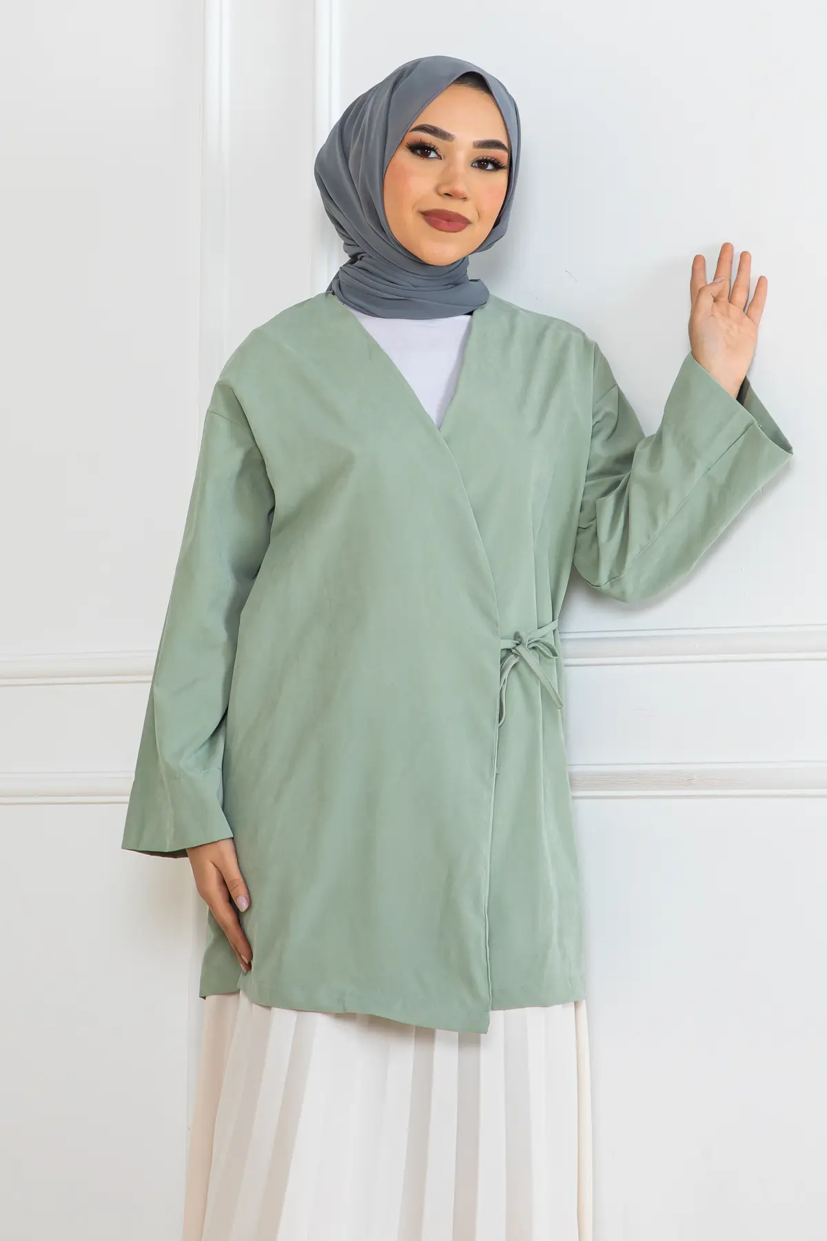 Yeni Sezon Yandan Bağlamalı Kimono-detail