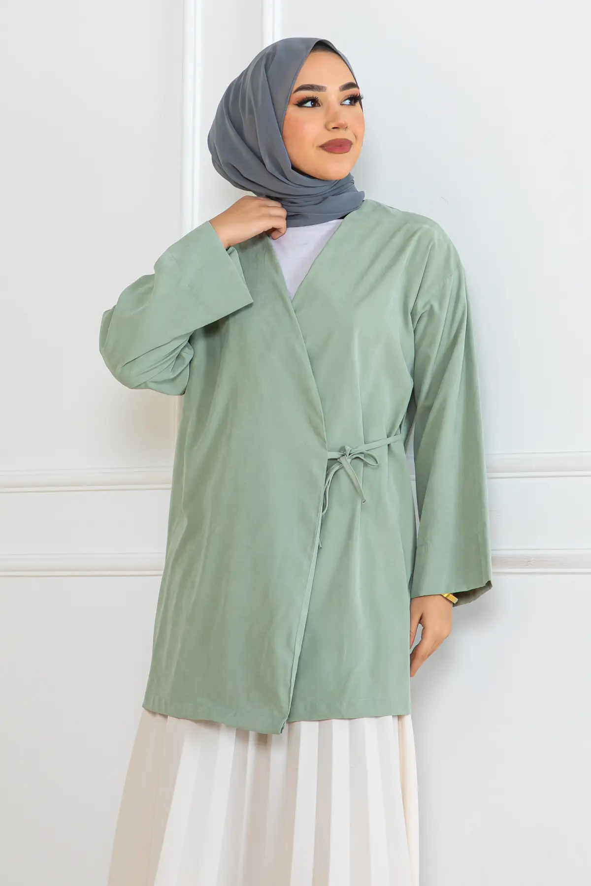 Yeni Sezon Yandan Bağlamalı Kimono-detail