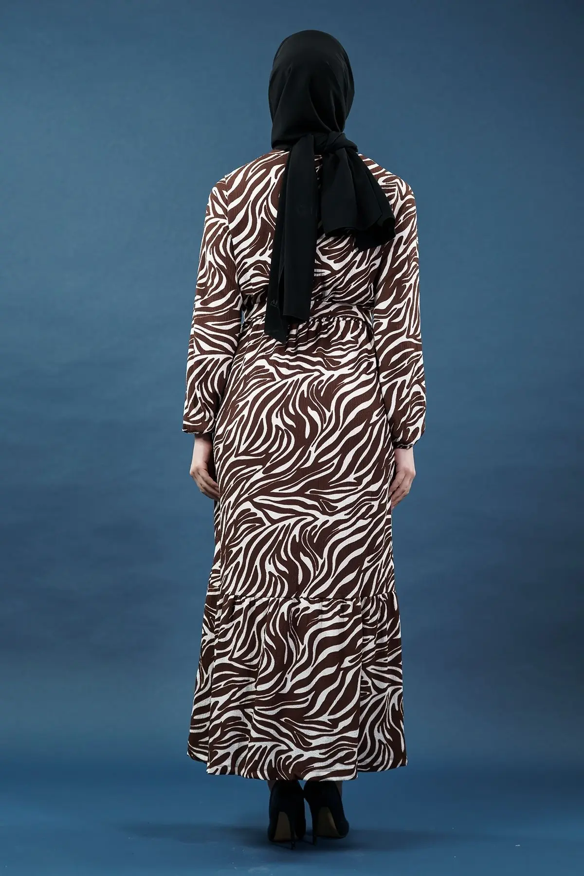 Yeni Tasarım Desenli Bürümcük Elbise-detail