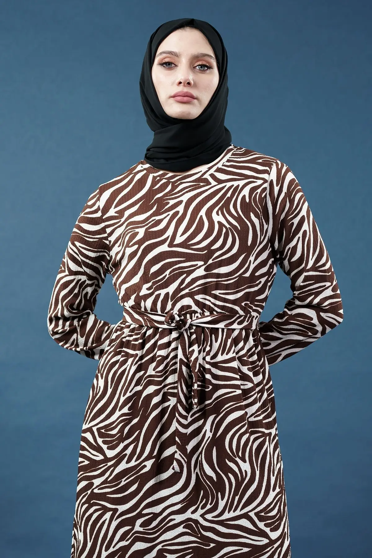 Yeni Tasarım Desenli Bürümcük Elbise-detail