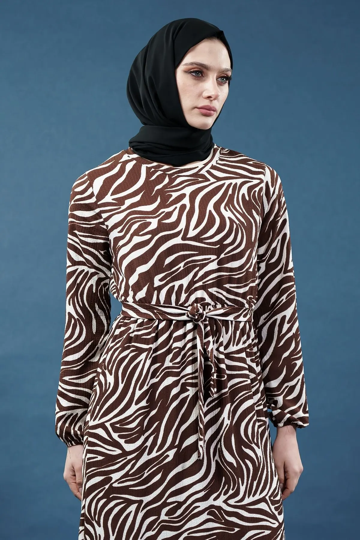 Yeni Tasarım Desenli Bürümcük Elbise-detail