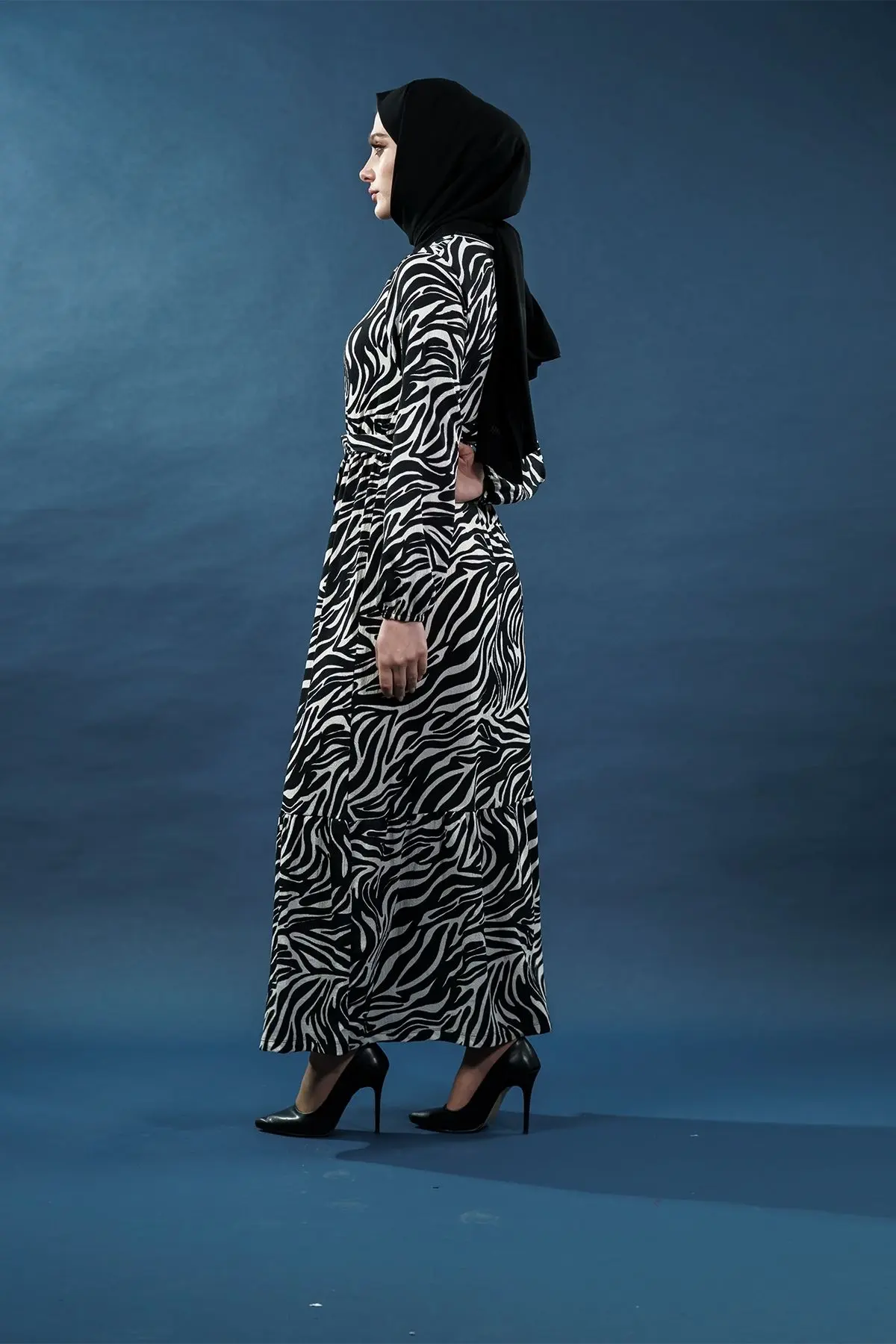 Yeni Tasarım Desenli Bürümcük Elbise-detail