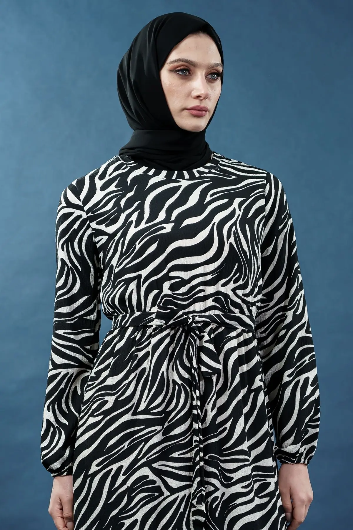 Yeni Tasarım Desenli Bürümcük Elbise-detail