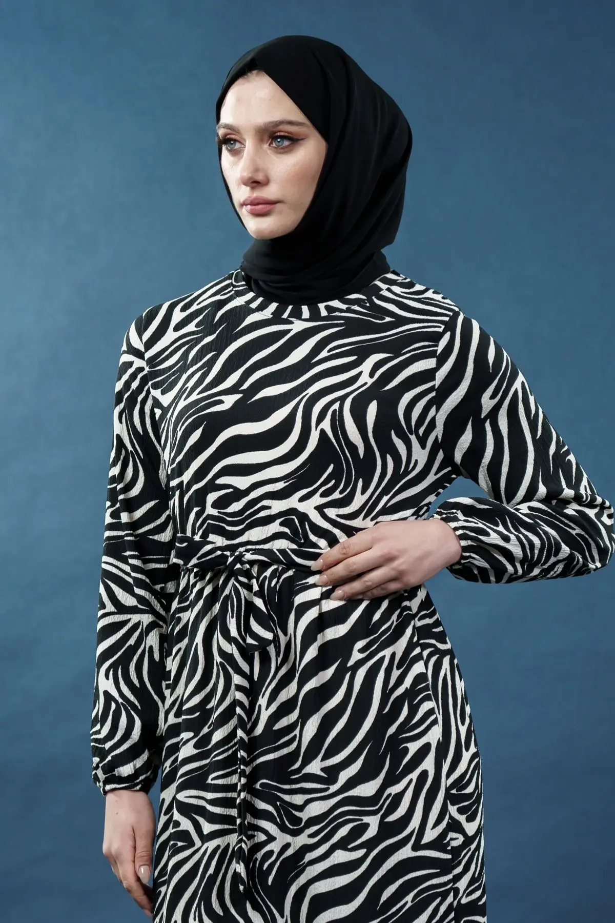 Yeni Tasarım Desenli Bürümcük Elbise-detail